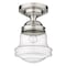 Z-Lite Vaughn 1 Light Flush Mount, Brushed Nickel And Clear Seedy 736F10-BN - alternate 7